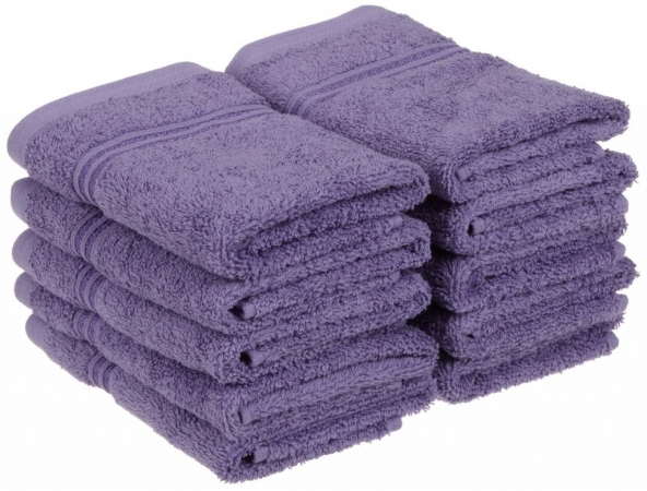 Egyptian Cotton 10-piece Face Towel Set Royal Purple