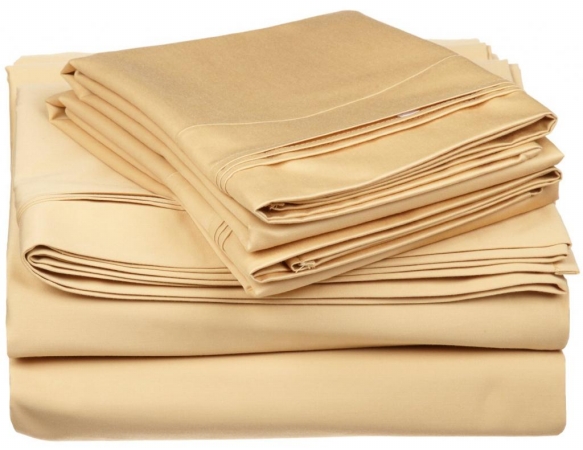 Egyptian Cotton 650 Thread Count Solid Sheet Set Twin-gold