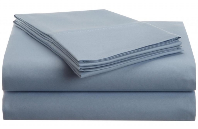 Microfiber Full Sheet Set Solid  Light Blue