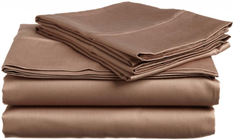 Microfiber Queen Sheet Set Solid Taupe