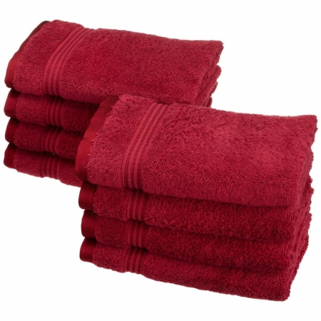 Egyptian Cotton 8-piece Hand Towel Set Burgundy