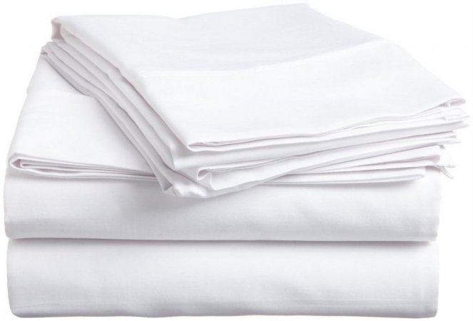 400 Thread Count Egyptian Cotton Full Sheet Set Solid White