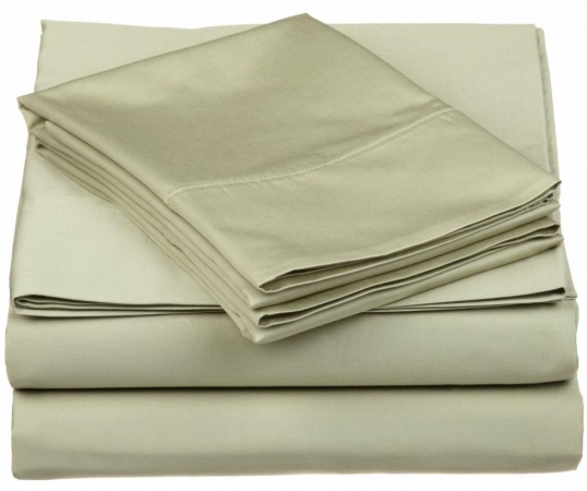 530 Thread Count Egyptian Cotton Twin Sheet Set Solid Sage