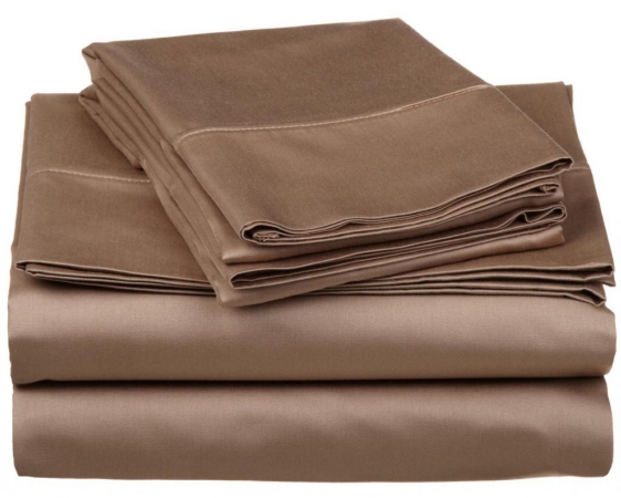 530 Thread Count Egyptian Cotton Twin Sheet Set Solid Taupe
