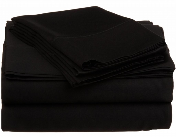 530 Thread Count Egyptian Cotton Twin Xl Sheet Set Solid Black