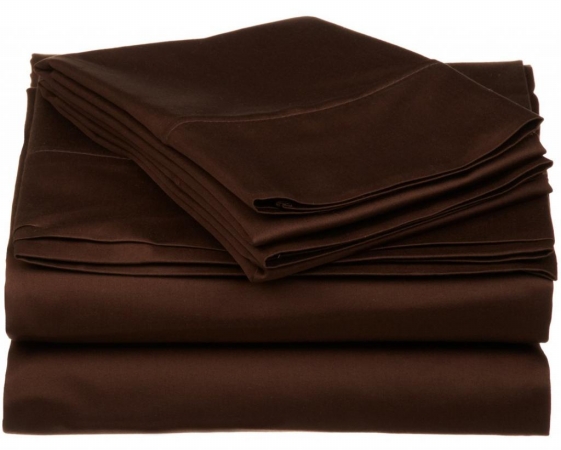 530 Thread Count Egyptian Cotton Twin Xl Sheet Set Solid Chocolate