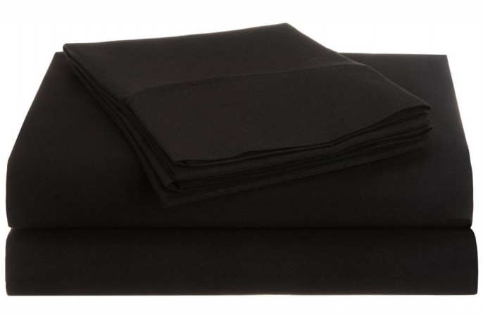 Microfiber King Sheet Set Solid  Black