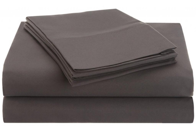 Microfiber King Sheet Set Solid  Silver
