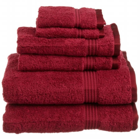 Egyptian Cotton 6-piece Towel Set Burgundy