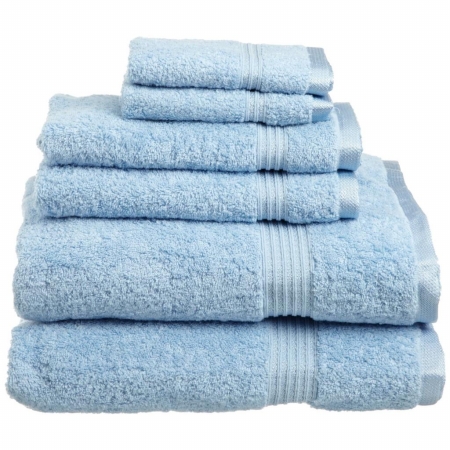 Egyptian Cotton 6-piece Towel Set Light Blue