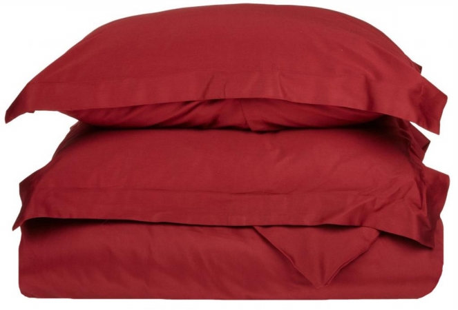 400 Thread Count Egyptian Cotton Full/ Queen Duvet Cover Set Solid Burgundy