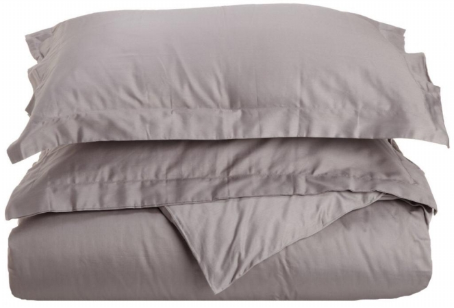 400 Thread Count Egyptian Cotton Full/ Queen Duvet Cover Set Solid Grey