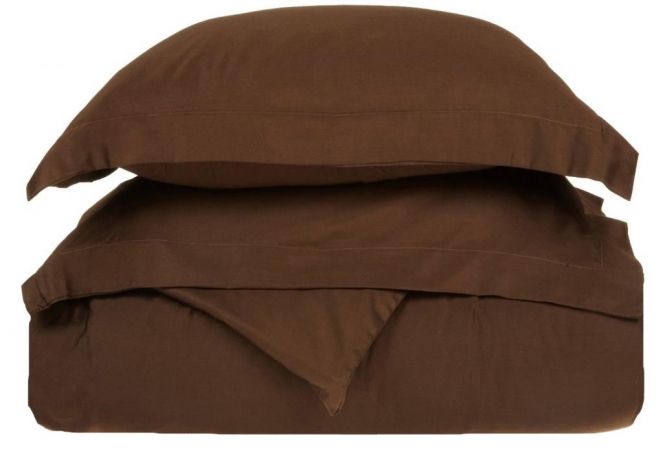 400 Thread Count Egyptian Cotton Full/ Queen Duvet Cover Set Solid Mocha