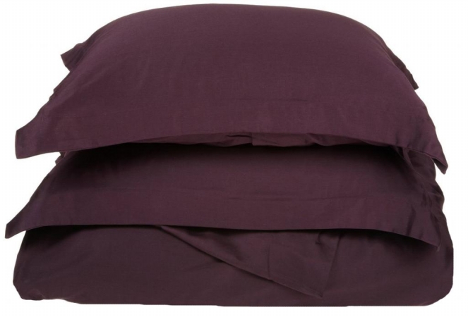 400 Thread Count Egyptian Cotton Full/ Queen Duvet Cover Set Solid Plum