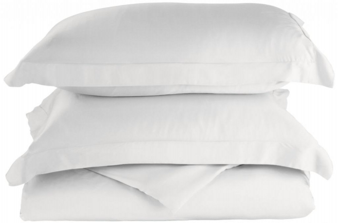 Rayon From Bamboo 300 Thread Count Solid Duvet Cover Set King/california King-white
