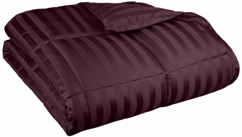 All Season Wide Stripes Down Alternative Comforter Twin/twin Xl-plum