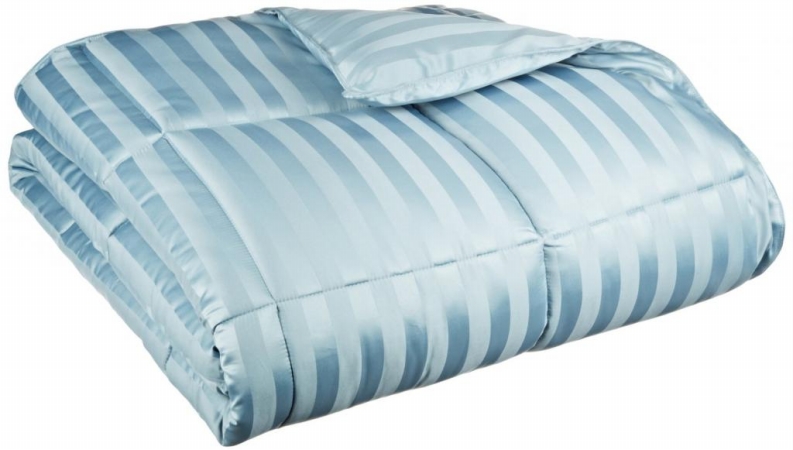 All Season Wide Stripes Down Alternative Comforter Twin/twin Xl-smoke Blue