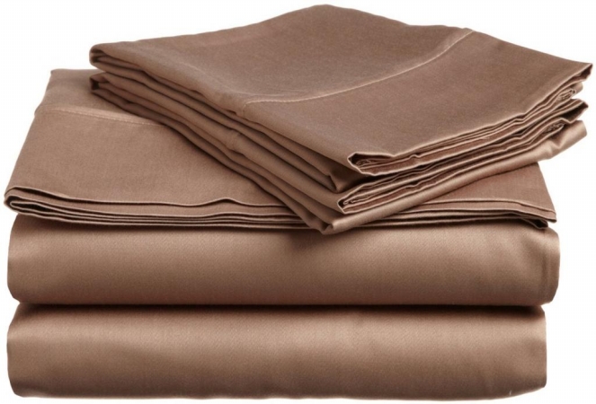 400 Thread Count Egyptian Cotton California King Sheet Set Solid Taupe
