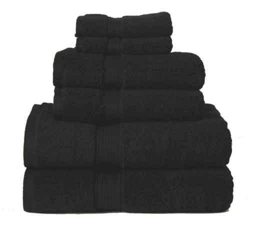 900gsm Egyptian Cotton 6-piece Towel Set Black