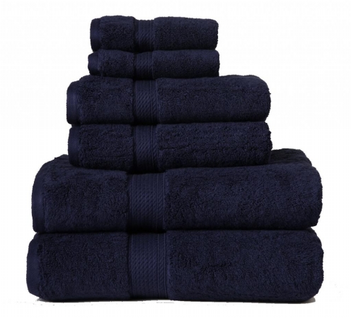 900gsm Combed Cotton 6-piece Towel Set Navy Blue