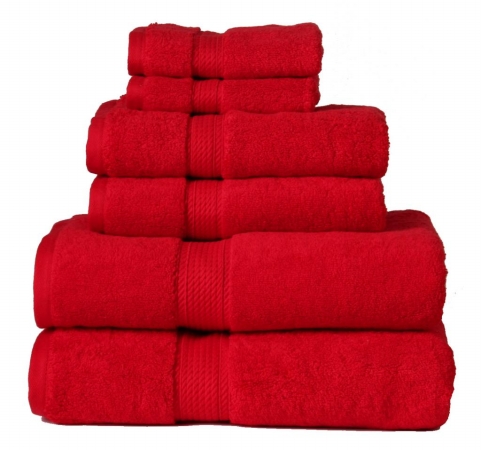 900gsm Egyptian Cotton 6-piece Towel Set Red