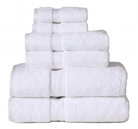 900gsm Egyptian Cotton 6-piece Towel Set White