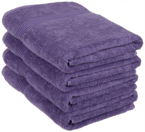 Egyptian Cotton 4-piece Bath Towel Set Royal Purple