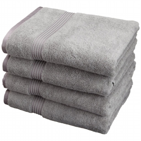 Egyptian Cotton 4-piece Bath Towel Set Silver