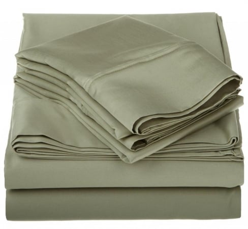 Egyptian Cotton 1200 Thread Count Solid Sheet Set Full-sage