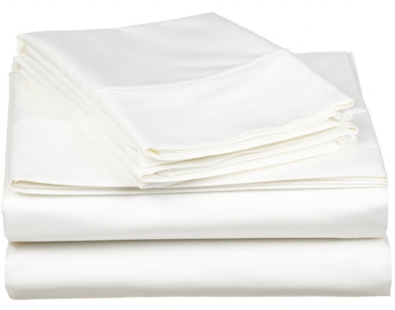 530 Thread Count Egyptian Cotton Split King Sheet Set Solid White