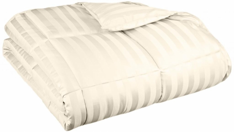 All Season Wide Stripes Down Alternative Comforter Full/queen-cream