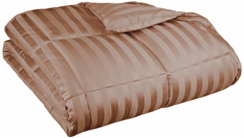 All Season Wide Stripes Down Alternative Comforter Full/queen-taupe