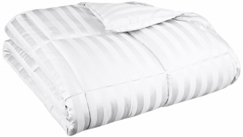 All Season Wide Stripes Down Alternative Comforter Full/queen-white