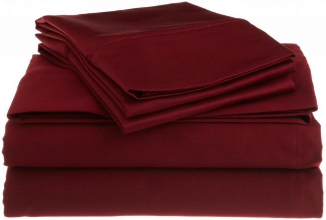Egyptian Cotton 1200 Thread Count Solid Sheet Set King-burgundy