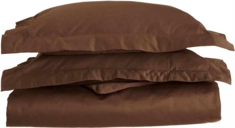 Egyptian Cotton 1500 Thread Count Solid Duvet Cover Set Full/queen-mocha