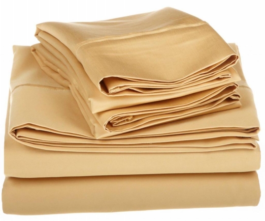Egyptian Cotton 1200 Thread Count Solid Sheet Set California King-gold