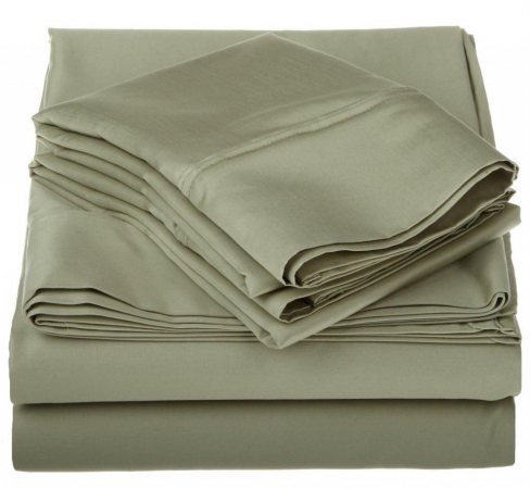 Egyptian Cotton 1200 Thread Count Solid Sheet Set California King-sage