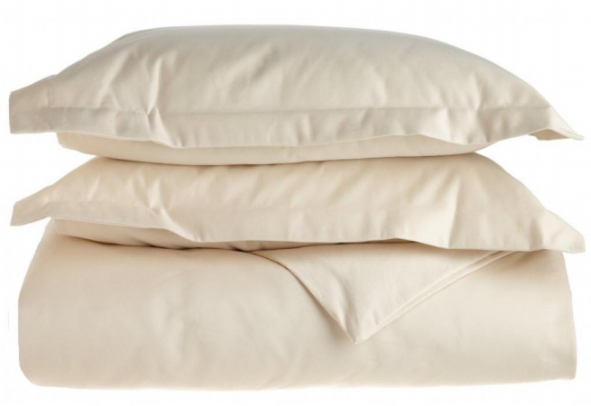 Cotton 1500 Thread Count Solid Duvet Cover Set Full/queen-ivory