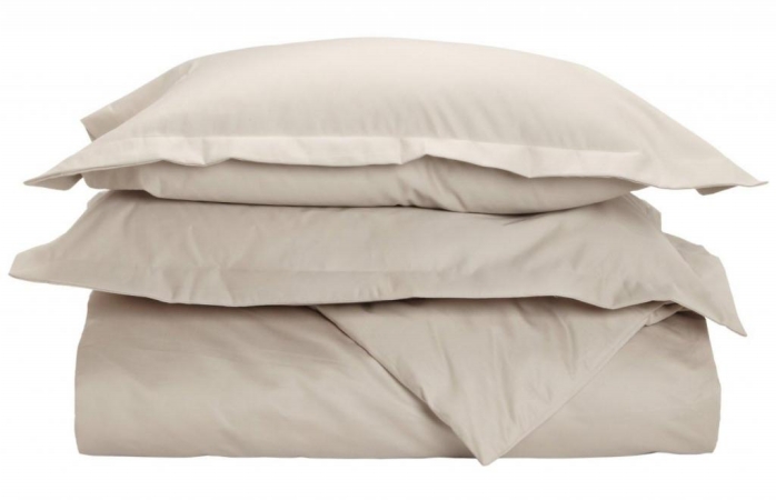 Cotton 1500 Thread Count Solid Duvet Cover Set Full/queen-stone