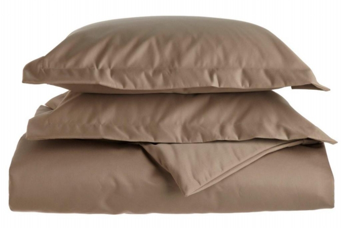 Cotton 1500 Thread Count Solid Duvet Cover Set Full/queen-taupe