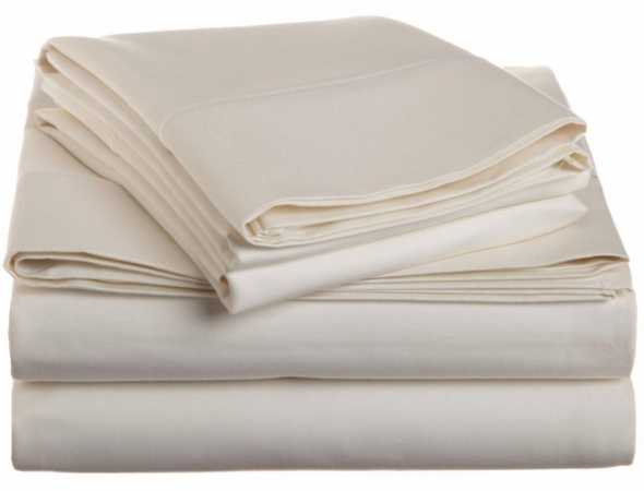 Cotton 1500 Thread Count Solid Sheet Set Queen-ivory
