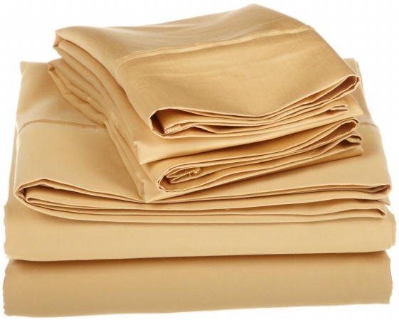 Egyptian Cotton 1500 Thread Count Solid Sheet Set California King-gold