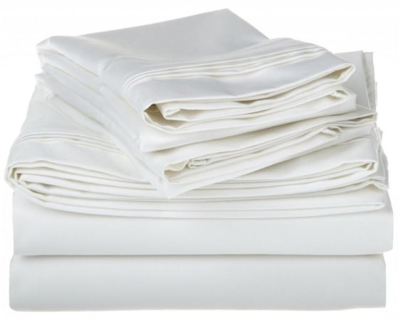 Egyptian Cotton 1500 Thread Count Solid Sheet Set California King-white
