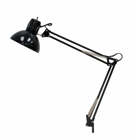 12022 Swing Arm Lamp - Black With 13w Cfl Bulb Included