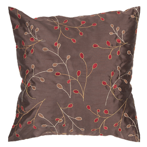 Rug Square Chocolate And Burgundy Decorative Down Feather Pillow 22 X 22 In.
