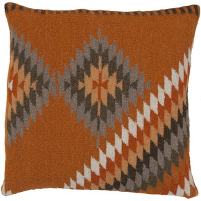 Rug Square Burnt Orange Down Feathers Pillow 20 In.