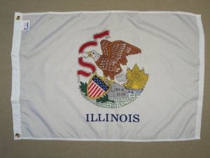 141448WE 12 in. X 18 in. Nyl-Glo Illinois Flag