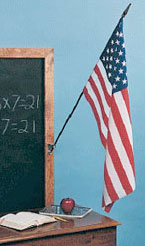 43100 U.S. Flag Mounted on a .44 in. X 48 in. Black Staff with Gold Spear Tip. 24 in. X 36 in.