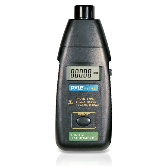Pst43 Precision Non-contact Laser Tachometer With Extended Rpm Range, Digital Lcd Screen, & Protective Case