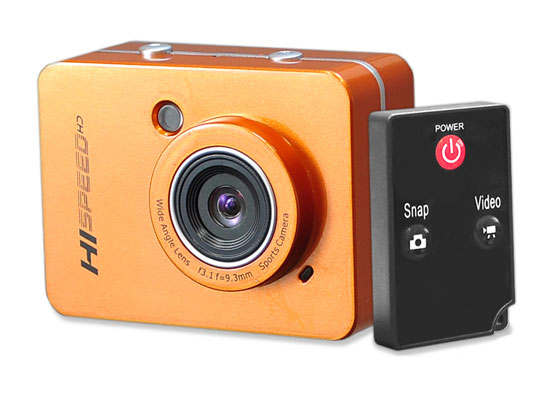 PyleSports PSCHD60OR Hi-Speed HD 1080P Action Camera Hi-Res Digital Camera-Camcorder with Full HD Video 12.0 Mega Pixel Camera & 2.4 in. Touch Screen - Orange Color